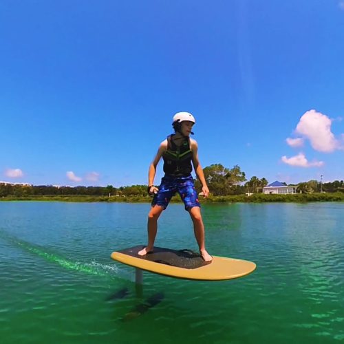 young man on efoil in sarasota